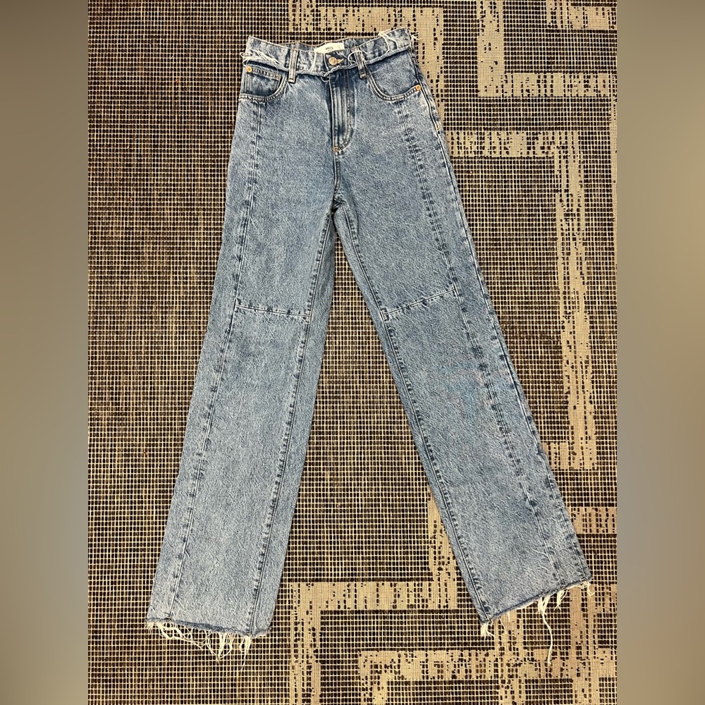 Mango - High Rise Straight Leg Jeans - Size 1